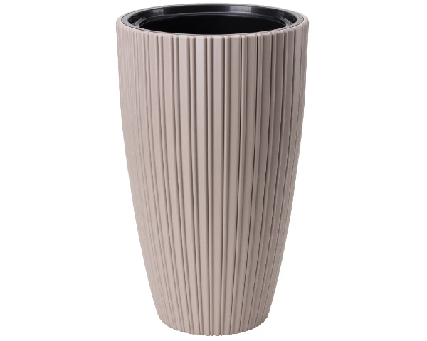 donica wysoka bezowa 48 cm form plastic mika slim