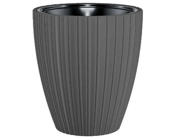 doniczka na taras antracyt 38,5 cm form plastic mika