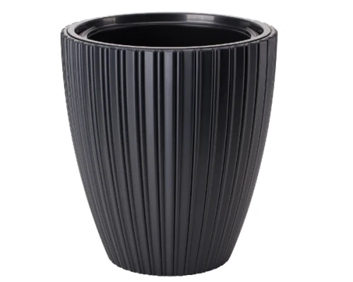 doniczka okragla czarna 38,5 cm form plastic mika