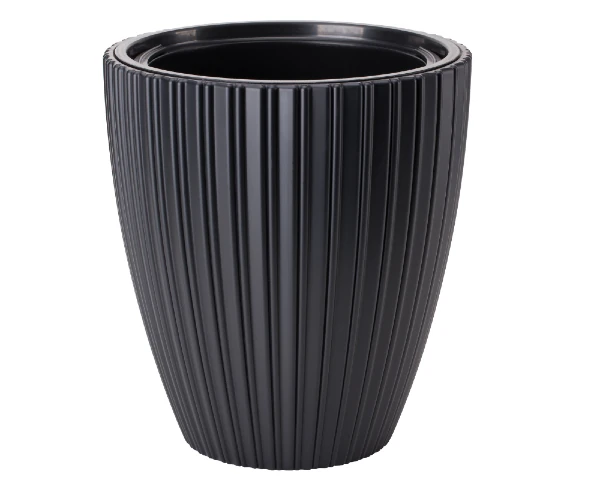 doniczka okragla czarna 38,5 cm form plastic mika