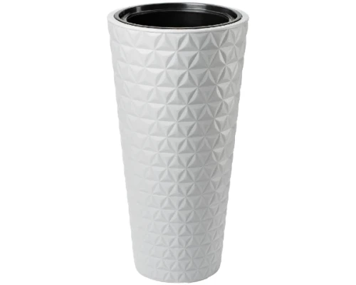 donica wysoka form plastic diament slim 25 litrow biala
