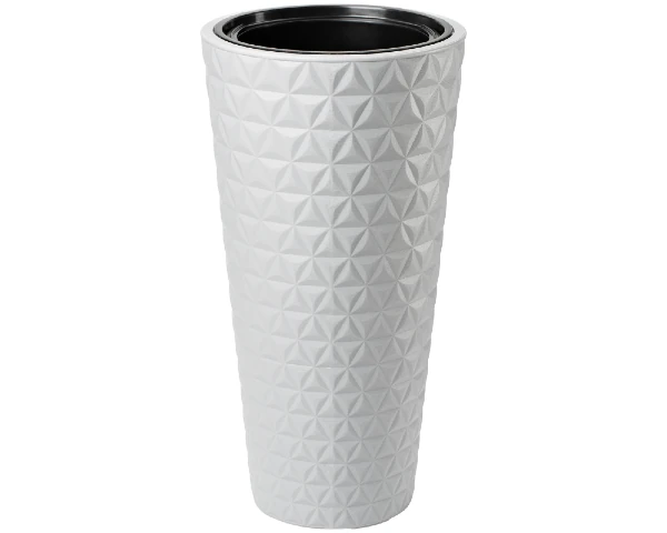 donica wysoka form plastic diament slim 25 litrow biala