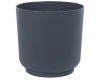 Antracytowa okrągła doniczka Satina o gładkiej matowej strukturze