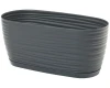 Antracytowa podłużna doniczka Form Plastic Sahara Petit o długości 31,5 cm z dekoracyjną strukturą 3D.