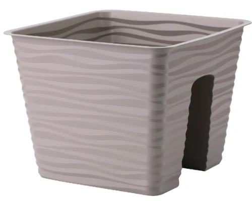 doniczka na balkon form plastic sahara railing 27 cm bezowa