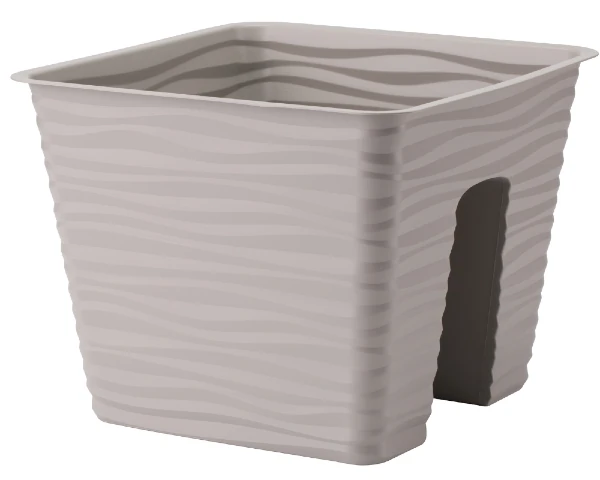 doniczka balkonowa 27 cm szara form plastic sahara raling