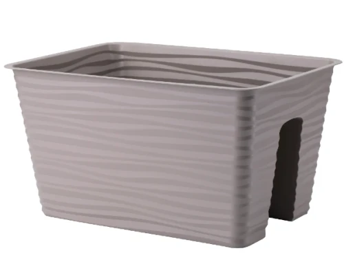 doniczka na balkon 39 cm bezowa form plastic sahara railing