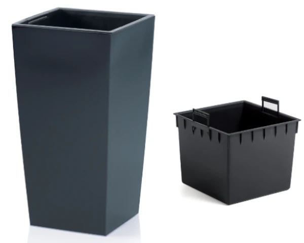duza donica wysoka 75cm antracyt prosperplast urbi square prezentacja wkladu