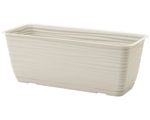 Szara prostokątna doniczka Form Plastic o długości 38,9 cm o matowym, gładkim wykończeniu.