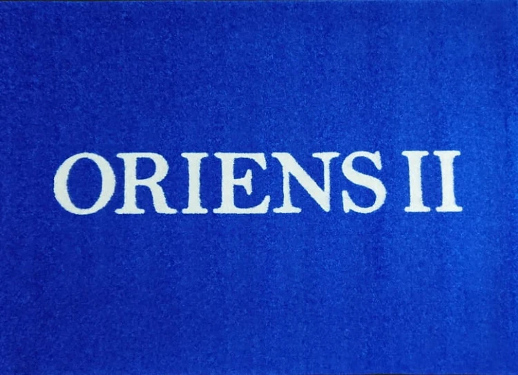 wycieraczka logo dla firmy oriens jet-print light, bezpieczna i antystatyczna mata barierowa z atestem oeko-tex