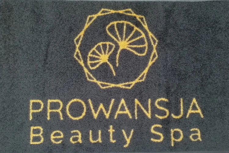 mata logo salon spa jet-print light, chłonna wycieraczka poliamidowa z darmowym projektem w 24h