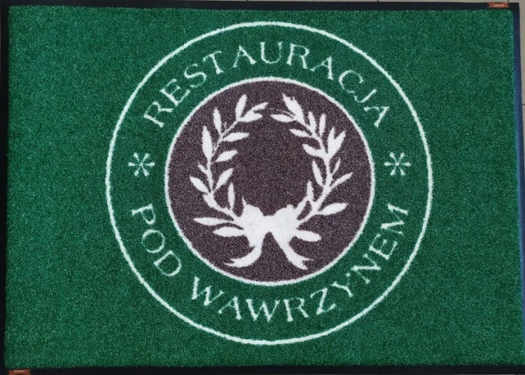 wycieraczka logo do restauracji jet-print light, wewnętrzna mata osuszająca na elastycznym podkładzie gumowym 1,2 mm