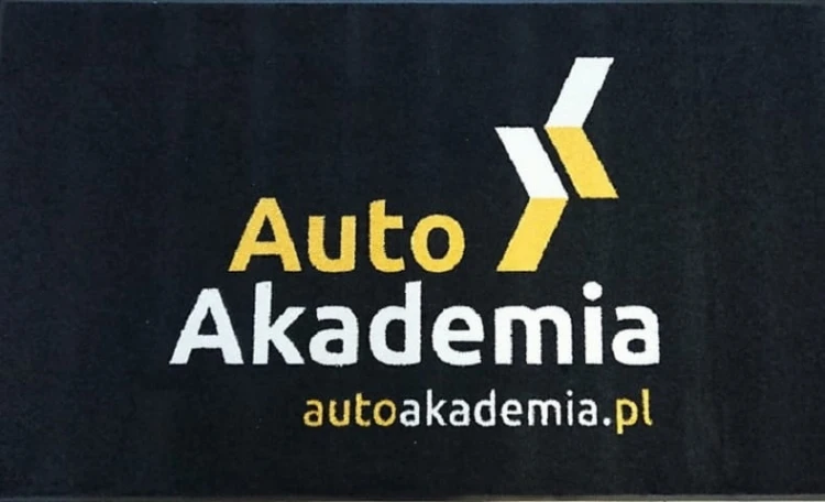 logomata auto akademia jet-print light, podgumowana wycieraczka wejściowa z logo dla branży motoryzacyjnej