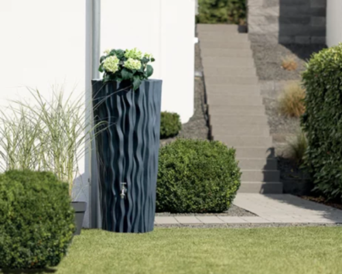 zbiornik na deszczowke prosperplast alana 160l aranzacja w ogrodzie