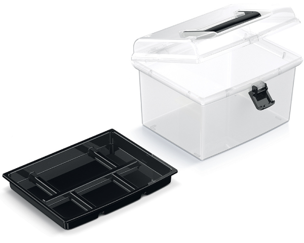Organizer wysoki z tacką 24,5 x 21,4 x 15,8 cm elementy prezentacja