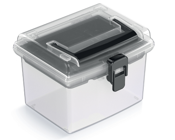 Organizer przezroczysty z tacką 14,8 x 13,5 x 11 cm
