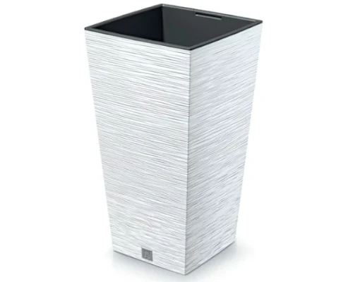 Donica wysoka 35 l z wkładem 14 l biała Furu Square