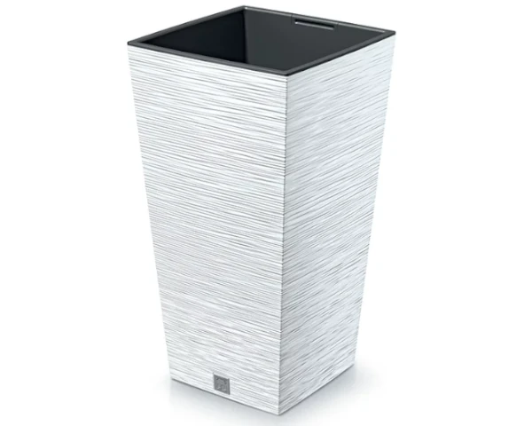 Donica wysoka 35 l z wkładem 14 l biała Furu Square