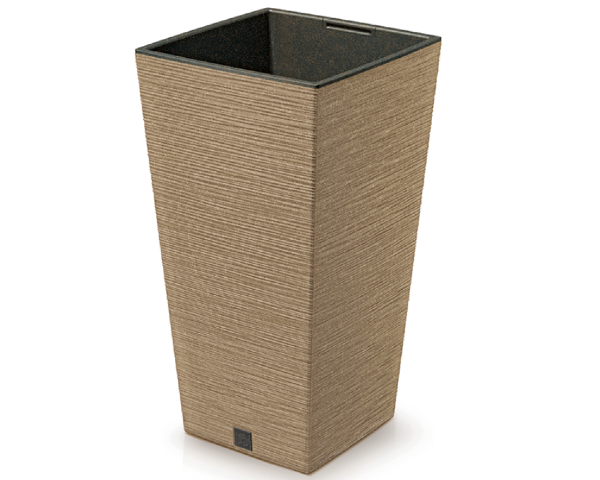 Donica wysoka z wkładem naturo 26,6 l Furu Square Eco Wood