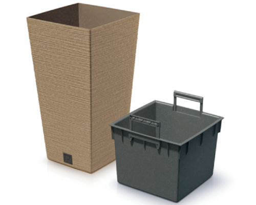 Donica wysoka kolor naturo 11 l Furu Square Eco Wood wkład prezentacja