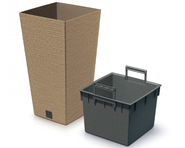 Donica wysoka kolor naturo 11 l Furu Square Eco Wood wkład prezentacja