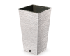 donica wysoka kolor bialy z wkladem 11 l Furu Square Eco Wood