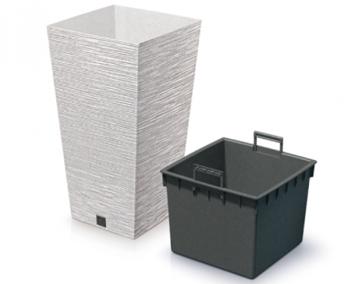 donica kwadratowa Furu Square Eco Wood biala wklad prezentacja