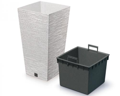 donica kwadratowa Furu Square Eco Wood biala wklad prezentacja