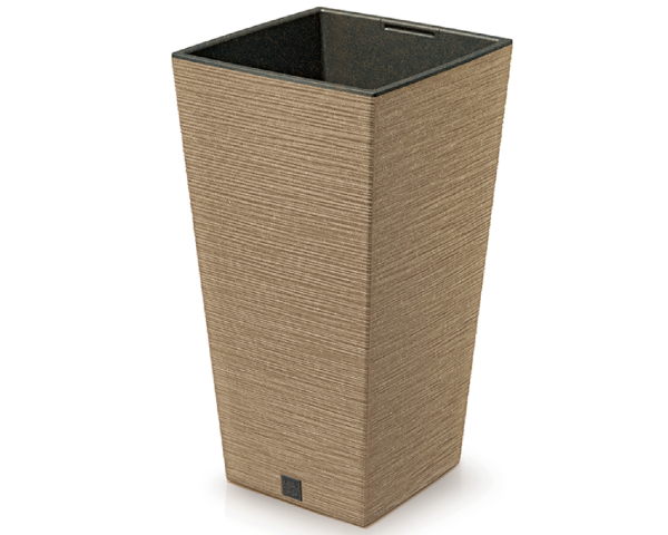 donica wysoka kolor naturo z wkladem 19 l Furu Square Eco Wood