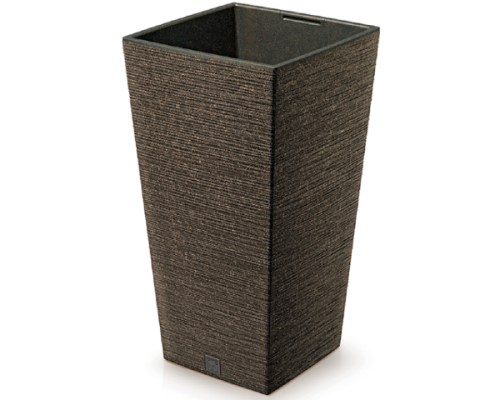 donica wysoka kolor kawowy z wkladem 19 l Furu Square Eco Wood