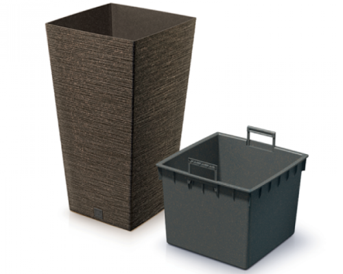 donica kwadratowa Furu Square Eco Wood kawowa wklad prezentacja