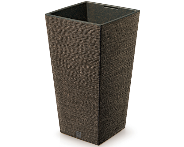 donica wysoka kolor kawowy z wkladem 35 l Furu Square Eco Wood