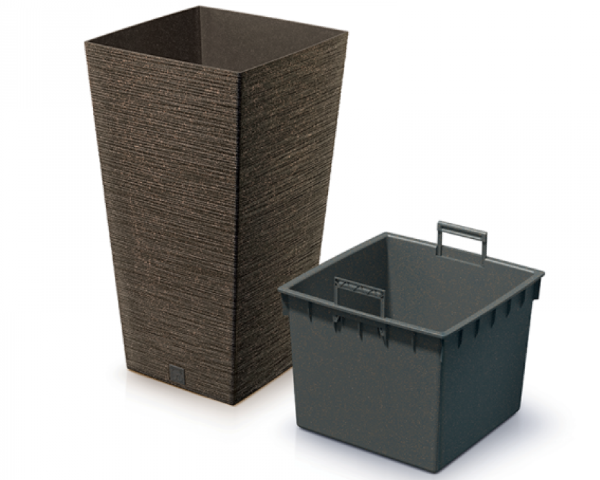 donica kwadratowa Furu Square Eco Wood kawowa wklad prezentacja