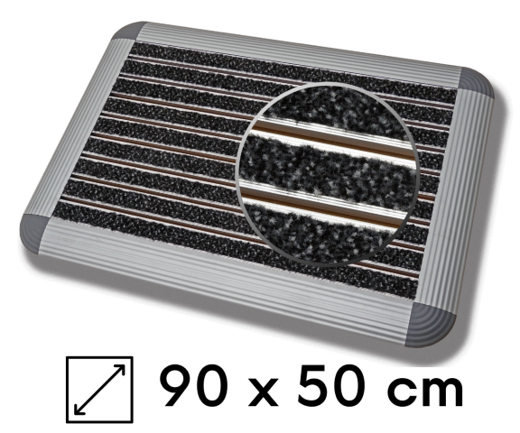 Wycieraczka systemowa wkład tekstylny + najazd 90x50 cm
