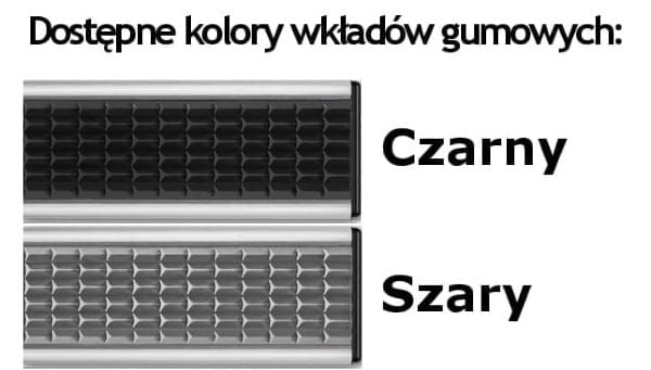 Wycieraczka Systemowa dostepne kolory wkladow gumowych