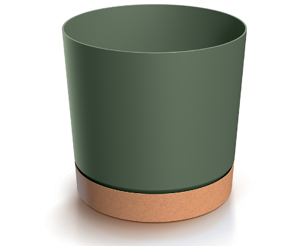 Donica z podstawką okrągła 35 litrów kolor zielony Tubo
