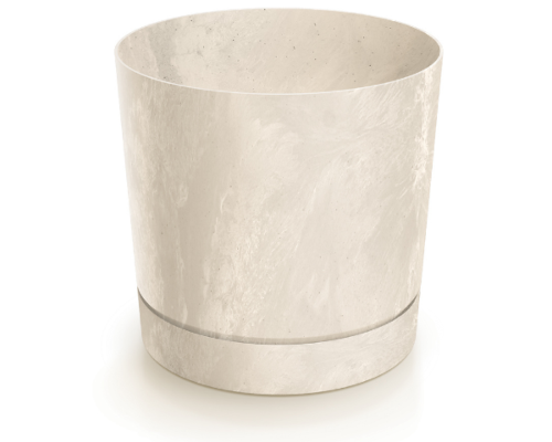 Doniczka z podstawką 4,6 l kremowa Tubo Beton Effect