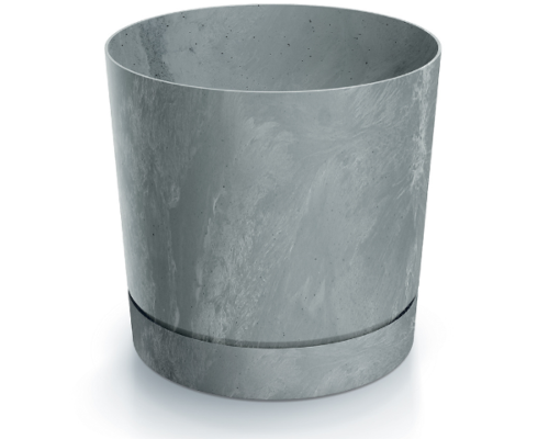 Doniczka z podstawką 8 l szara Tubo Beton Effect