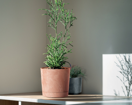 Donica ogrodowa z podstawką 35l terakota Tubo Beton Effect