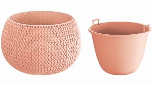 Doniczka kula 2,3 l różowa Splofy Bowl wkład prezentacja