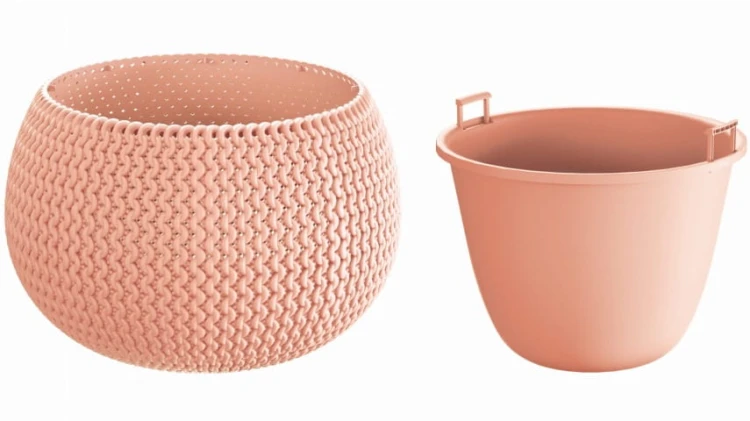 Doniczka kula 2,3 l różowa Splofy Bowl wkład prezentacja