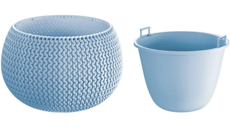 Doniczka kula 3,9 l błękitna Splofy Bowl wkład prezentacja