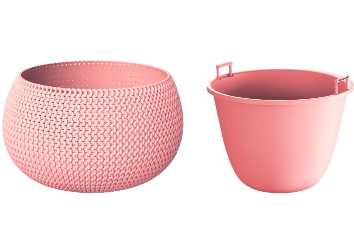 Doniczka kula 9 l różowa Splofy Bowl wkład prezentacja