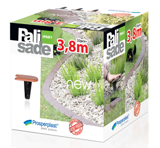 Palisada plastikowa ogrodowa terakota płaska 3,8 mb IPAK1 opakowanie