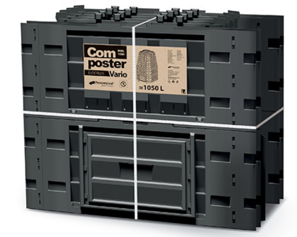 Duży kompostownik ogrodowy 1050 l czarny Evogreen Vario