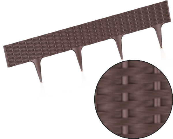 Płotek ogrodowy rattan brązowy 3,9 mb Garden Border