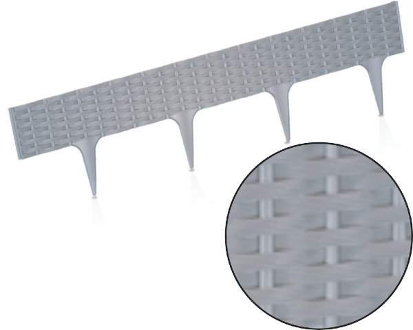 Płotek ogrodowy rattan szary 3,9 mb Garden Border