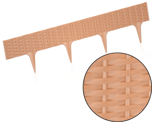 Płotek ogrodowy rattan terakota 3,9 mb Garden Border
