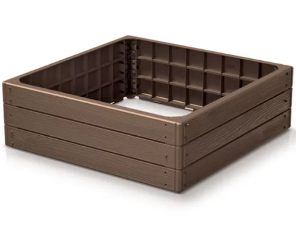 Rabata ogrodowa grządka kwadrat 75 cm brązowa Base Woody