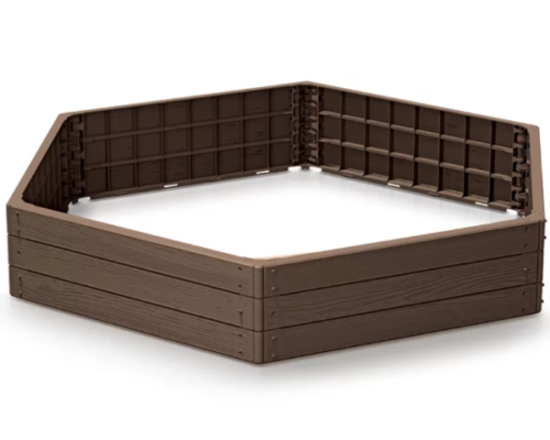 Rabata ogrodowa sześciokątna wysoka brązowa Base Woody